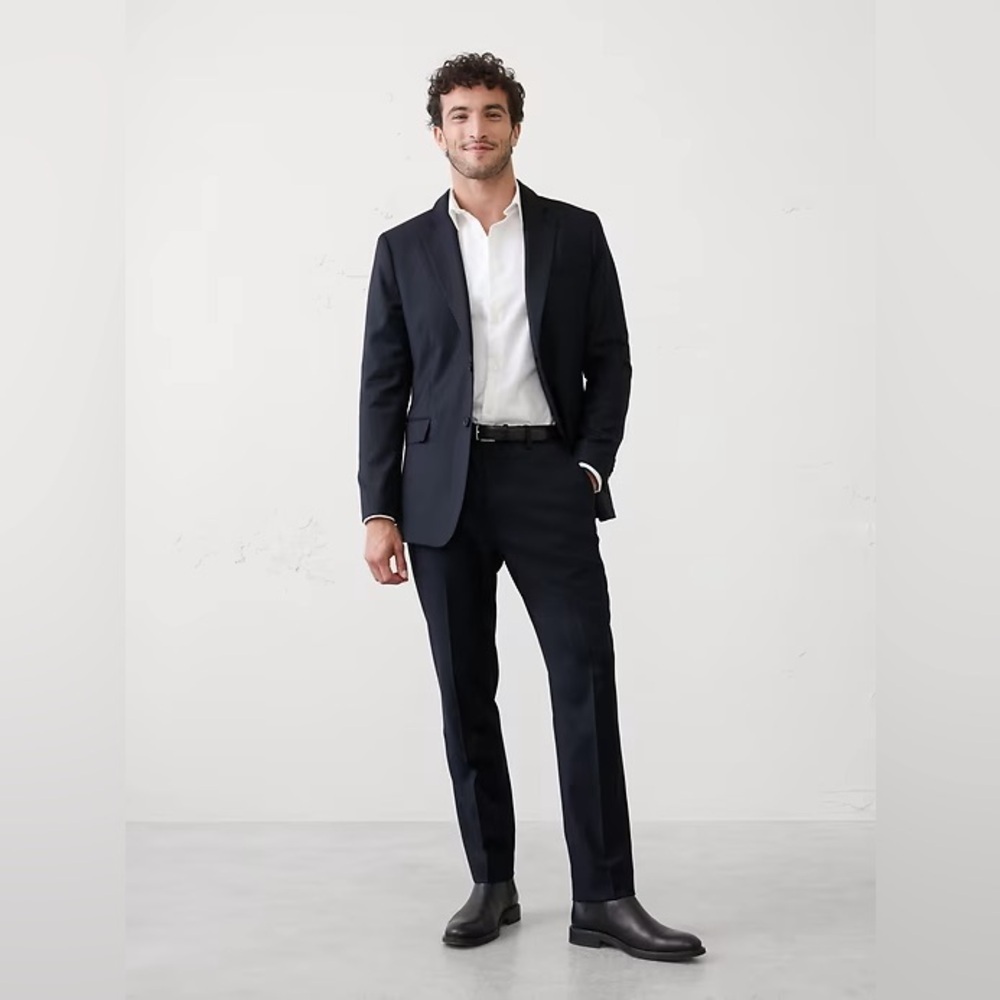 NWT! Banana Republic Tailored-Fit Luxe Wool-Blend Suit Trouser - 33X34 🩷